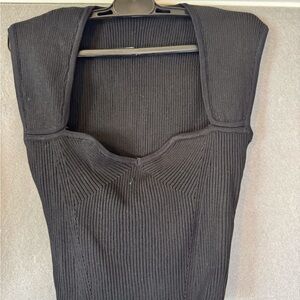 Black Ribbed Sleeveless Top. NWOT